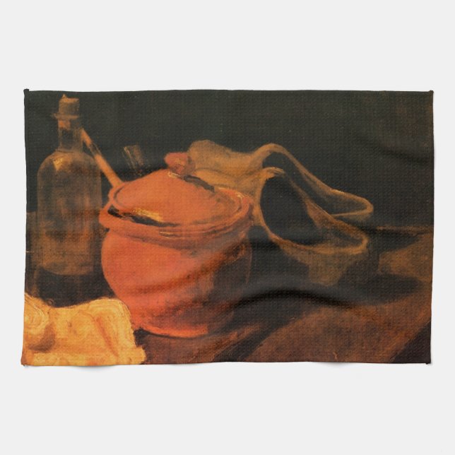 Erdgeschirr, Flaschen und Kleider von Vincent van  Geschirrtuch (Horizontal)