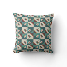Erdgitter-Tragetasche in Teal und Braun