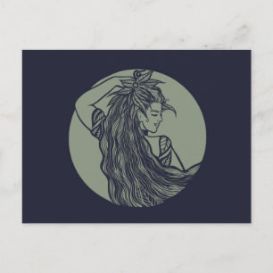 Erdgöttin Grüne Hexe Heide Druide Hexen      Postkarte