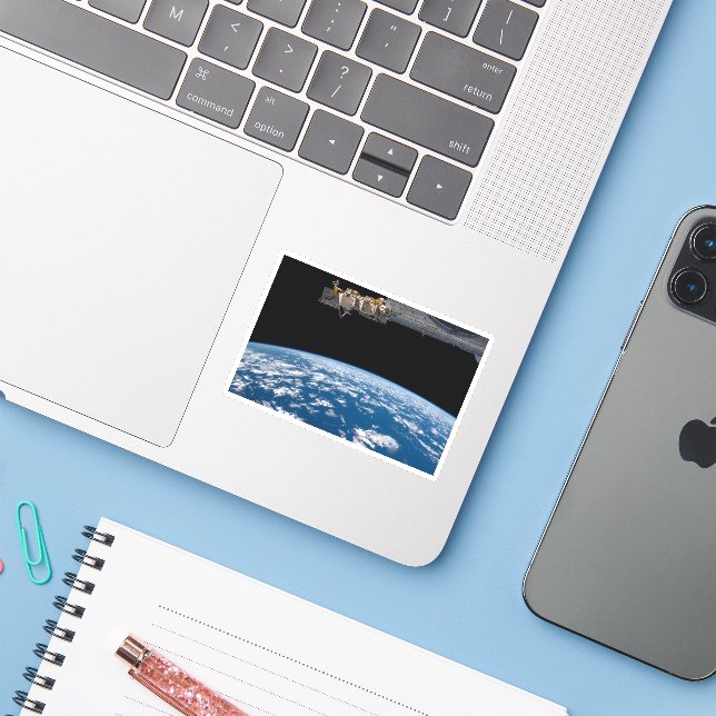 Erdgrenze oder Horizont Aufkleber (Laptop mit iPhone)
