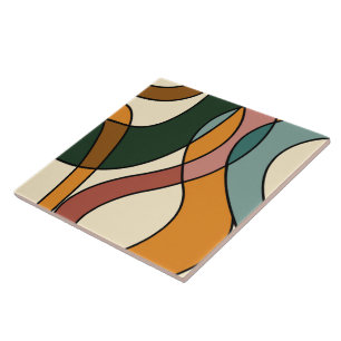 Erdige abstrakte Akzente im Mid-Century-Stil für Z Fliese