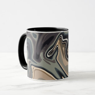 Erdige abstrakte Wellen in neutralen Tönen Tasse