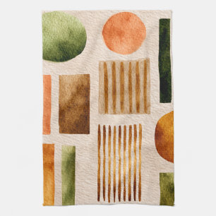 Erdige Aquarell-Abstrakte Muster - Boho Organisch Geschirrtuch