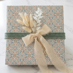 Erdige Arabeske Wasserfarben-Mosaikfliesenset vo Geschenkpapier Set