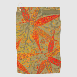 Erdige Bambus-Kunst im Vintage-Druck Orange  Golfhandtuch