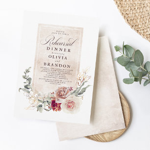 Erdige Blumen Boho Elegante Probeessen Einladungen