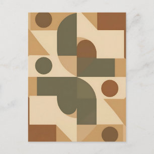 Erdige Boho-Geometrische Abstraktion Postkarte