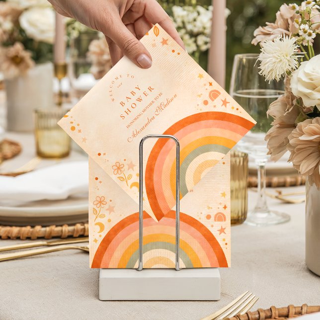 Erdige Boho-Regenbogen-Baby-Party Serviette (Von Creator hochgeladen)