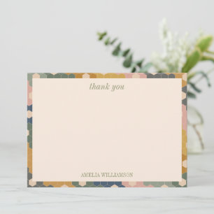 Erdige Boho Vintage Brautparty Personalisiert Dankeskarte