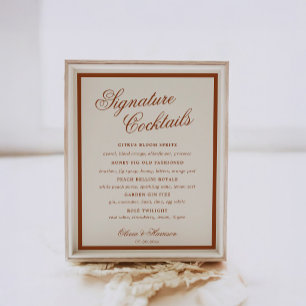 Erdige Chic-Terrakotta-Signature-Drinks-Schild Poster