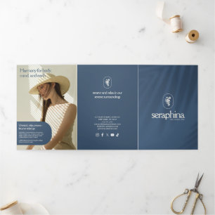 Erdige Eleganz Logo Schönheit, Spa Blaue Broschüre