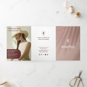 Erdige Eleganz Logo Schönheit, Spa Rosa Broschüre