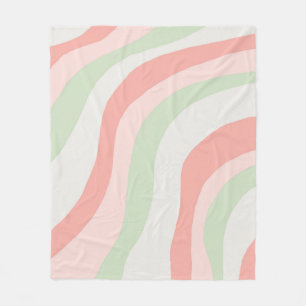 Erdige Farbe Wellige Streifen Minimalistischer Frü Fleecedecke