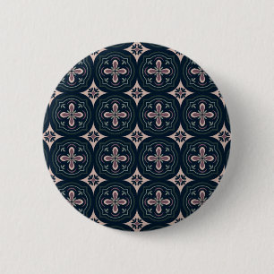 erdige farbene florale geometrische Fliesen Button