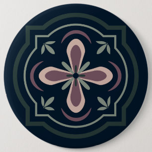 erdige farbene florale geometrische Fliesen Button