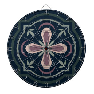erdige farbene florale geometrische Fliesen Dartscheibe