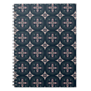 erdige farbene florale geometrische Fliesen Notizblock