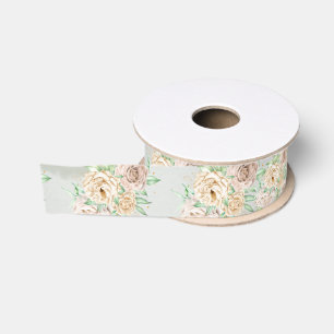 Erdige Farbtöne Blumen Boho Elegant Salbei Grün Ripsband