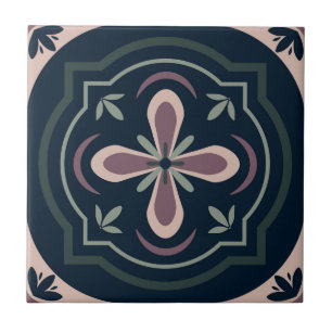Erdige florale geometrische Kacheln