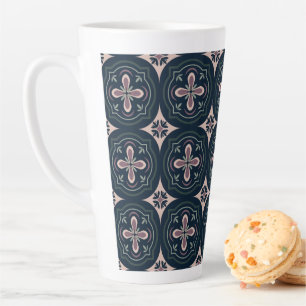 Erdige florale geometrische Kacheln Milchtasse