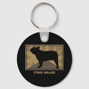 Erdige französische Bulldogge Schlüsselanhänger