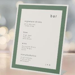 Erdige grüne minimalistische Veranstaltung Bar-Pod Sockelschild