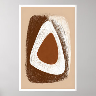 Erdige Harmonie-Wandkunst - Weiche Dreiecksform Poster
