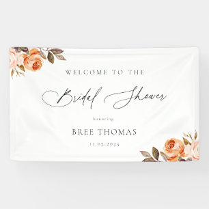 Erdige herbstliche Blumige Hochzeit Begrüßung Banner