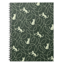 Erdige neutrale Katze und Garnknäuel Wald-Sage-Grü