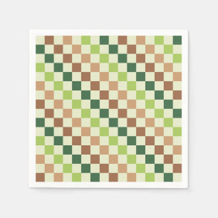 Erdige Regenbogen-Diagonal-Karo-Muster Serviette