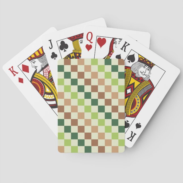 Erdige Regenbogen-Diagonal-Karo-Muster Spielkarten (Rückseite)
