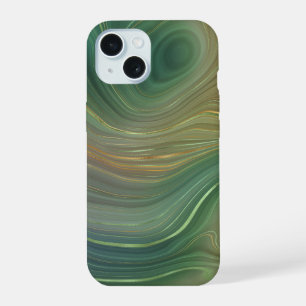 Erdige Smaragdschichten Grüne und goldene Tinten iPhone 15 Hülle