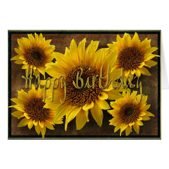 Erdige Sonnenblume-alles Gute zum Geburtstag Karte