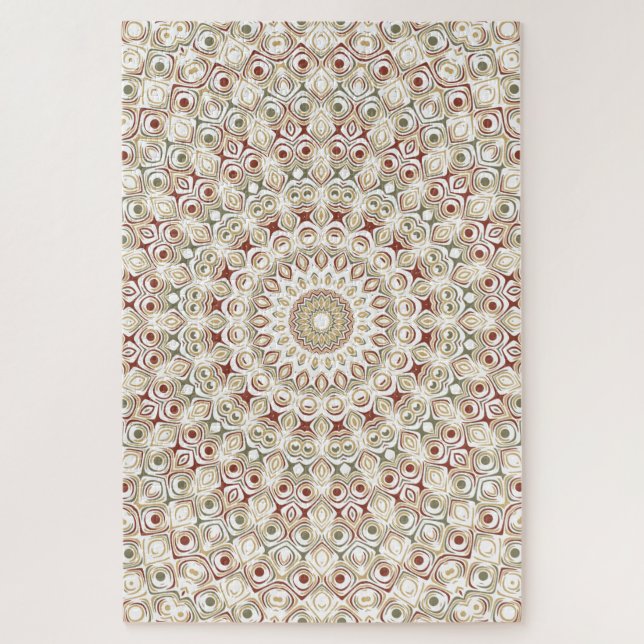 Erdige Taupe und Rost Mandala Muster (Vertikal)
