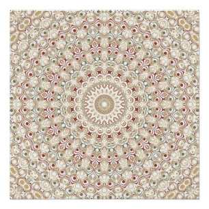 Erdige Taupe und Rost Mandala Muster Poster
