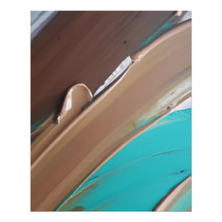 Erdige Teal- und Lehmboden-Abstrakttextur Poster