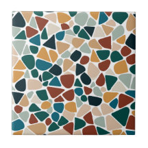 Erdige Terrazzo-Mosaik-Kiesel-Nahtloses Muster