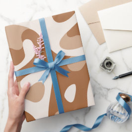Erdige Tonbraun-Naturfluss-Abstraktmuster Geschenkpapier