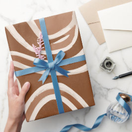 Erdige Tonbraun-Naturfluss-Abstraktmuster Geschenkpapier