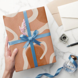 Erdige Tonbraun Natürlicher Fluss Abstraktes Muste Geschenkpapier