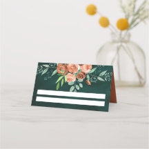 Erdige verbrannte orange Rosen Floral Smaragd Hoch