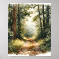 Erdige Waldlandschaft-Wandkunstposter