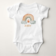 Erdige Wasserfarbe Boho Regenbogen "Baby"