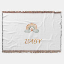 Erdige Wasserfarbe Boho Regenbogen "Baby"