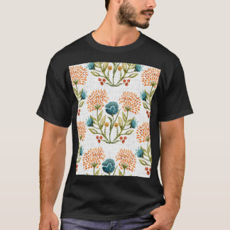Erdige Whimsical: Wasserfarbenes Blumenmotiv. T-Shirt