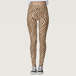 Erdige Zebradruck-Modeleggings Leggings