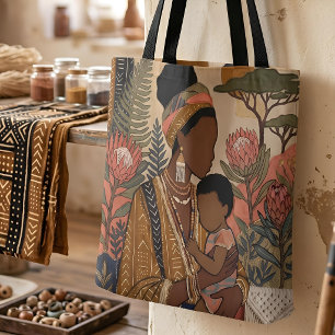 Erdiges Erbe   Protea & Mudcloth Tasche