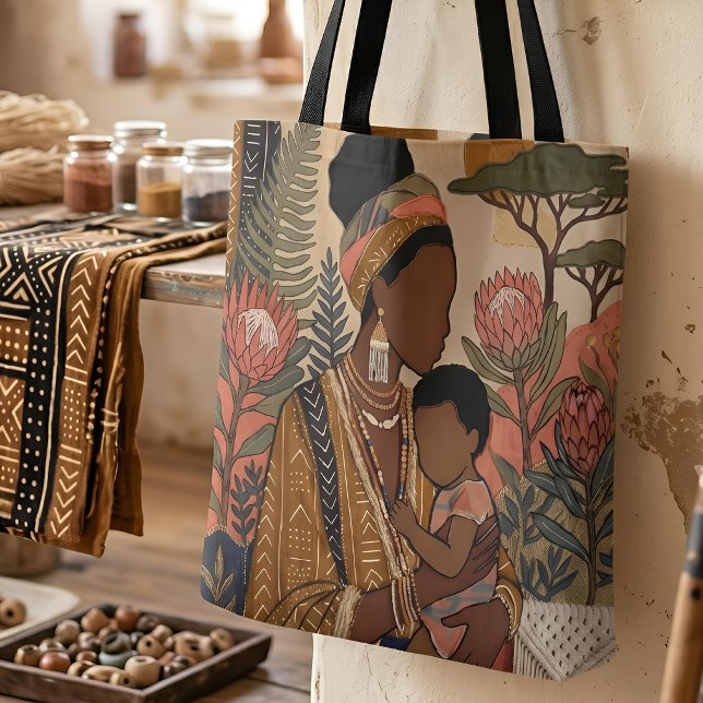 Erdiges Erbe | Protea & Mudcloth Tasche (Zoom Detail)