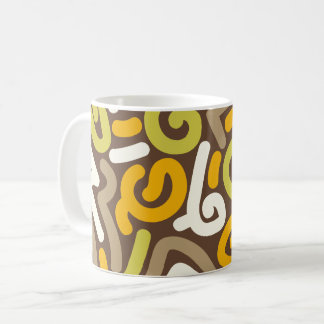 Erdiges Loop-Doodle-Muster in Braun und Gold Kaffeetasse