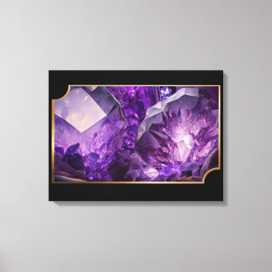 Erdkristalle Edelsteine Amethyst  Leinwanddruck